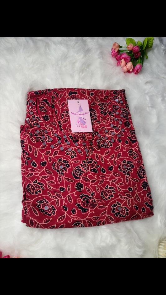 RubyGleam Mirror Work Kurti