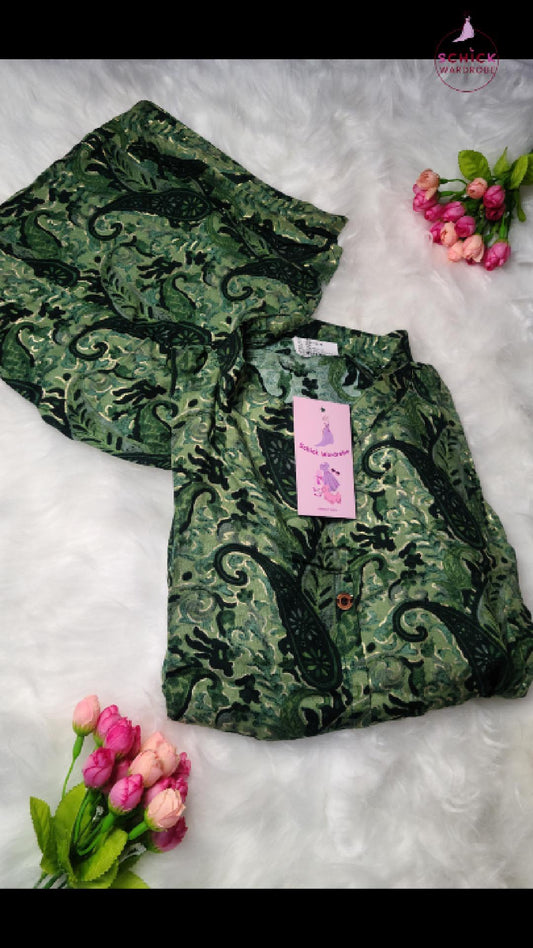 Premium Green Paisley Co-ord Set