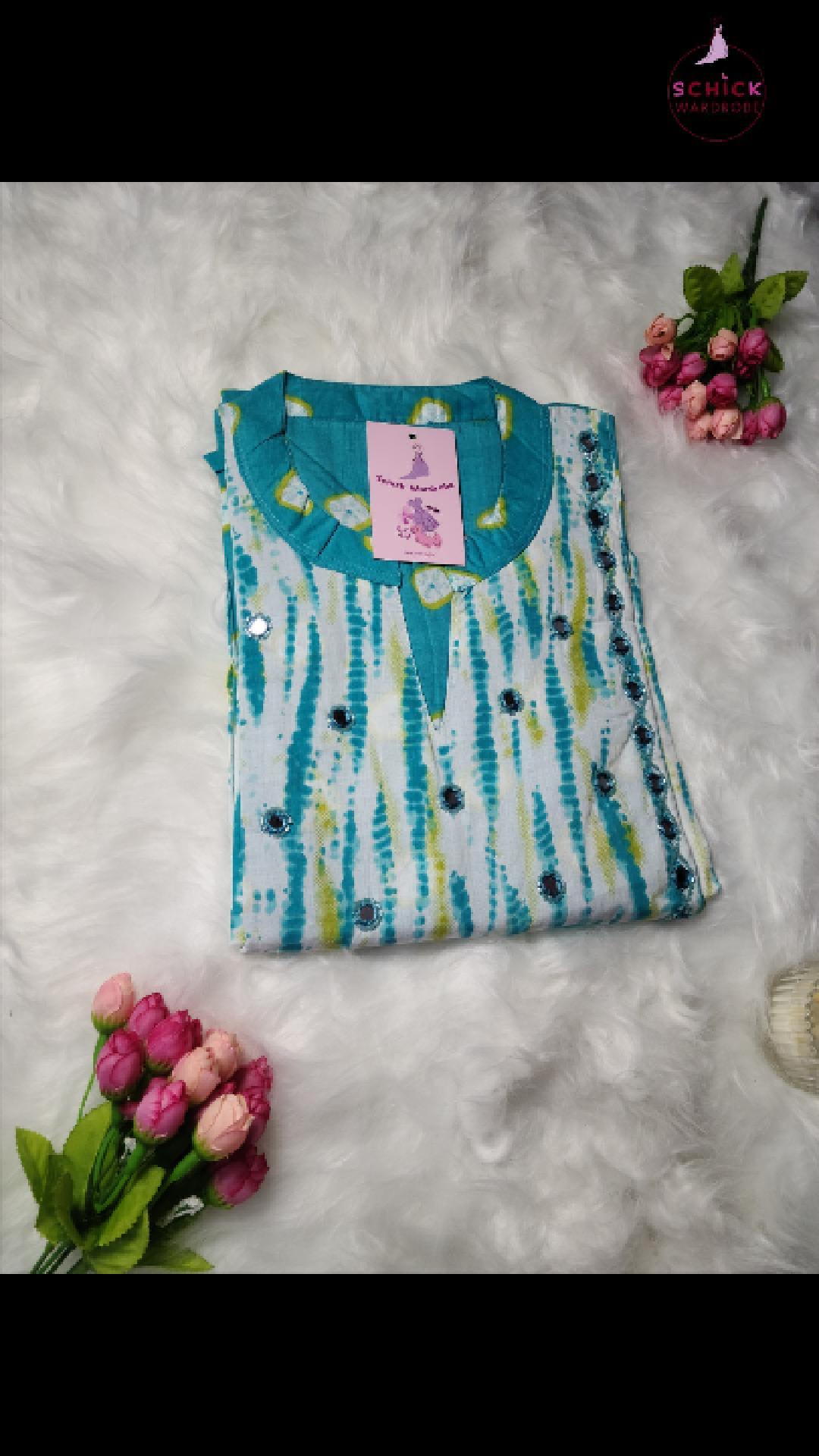 Aqua Radiance Cotton Kurti