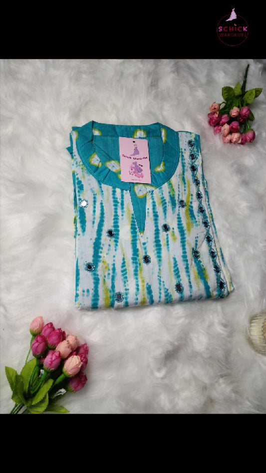 Aqua Radiance Cotton Kurti