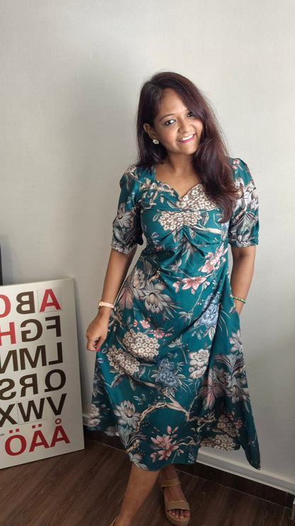 Emerald Bloom Floral Dress