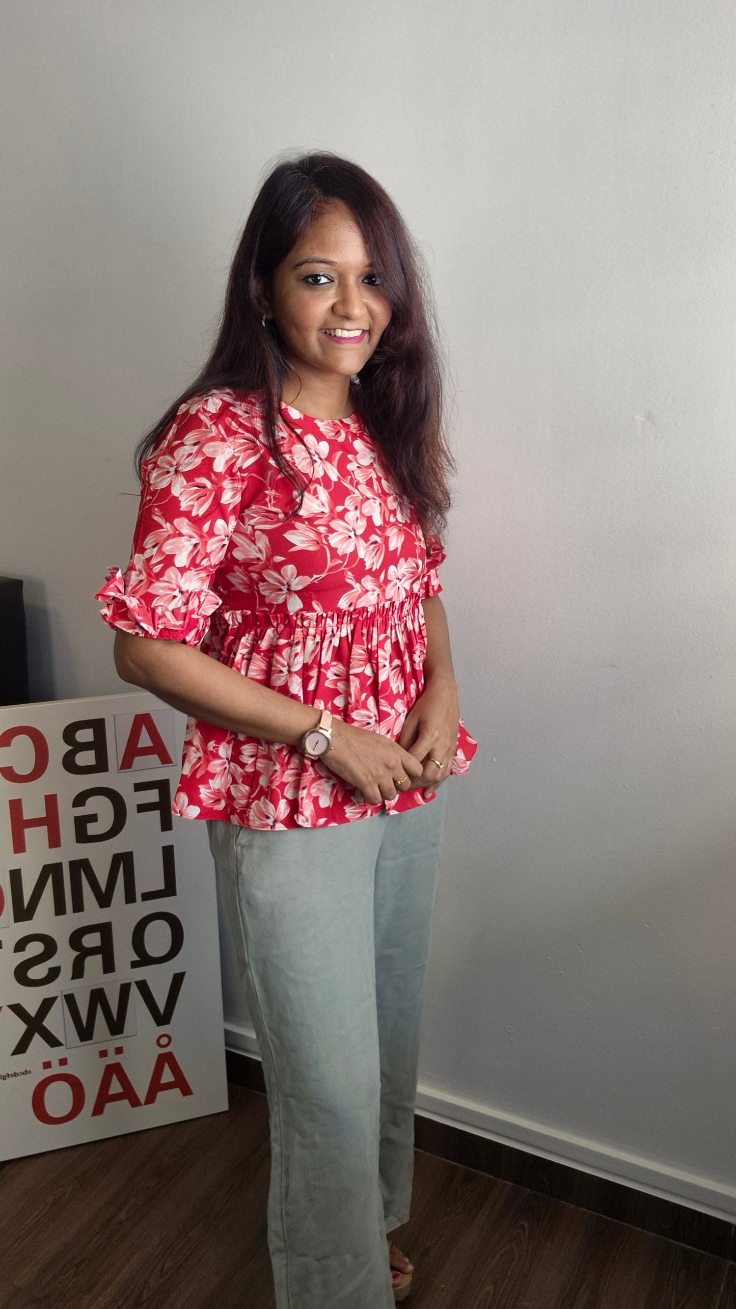 Blossom Rouge Peplum Top