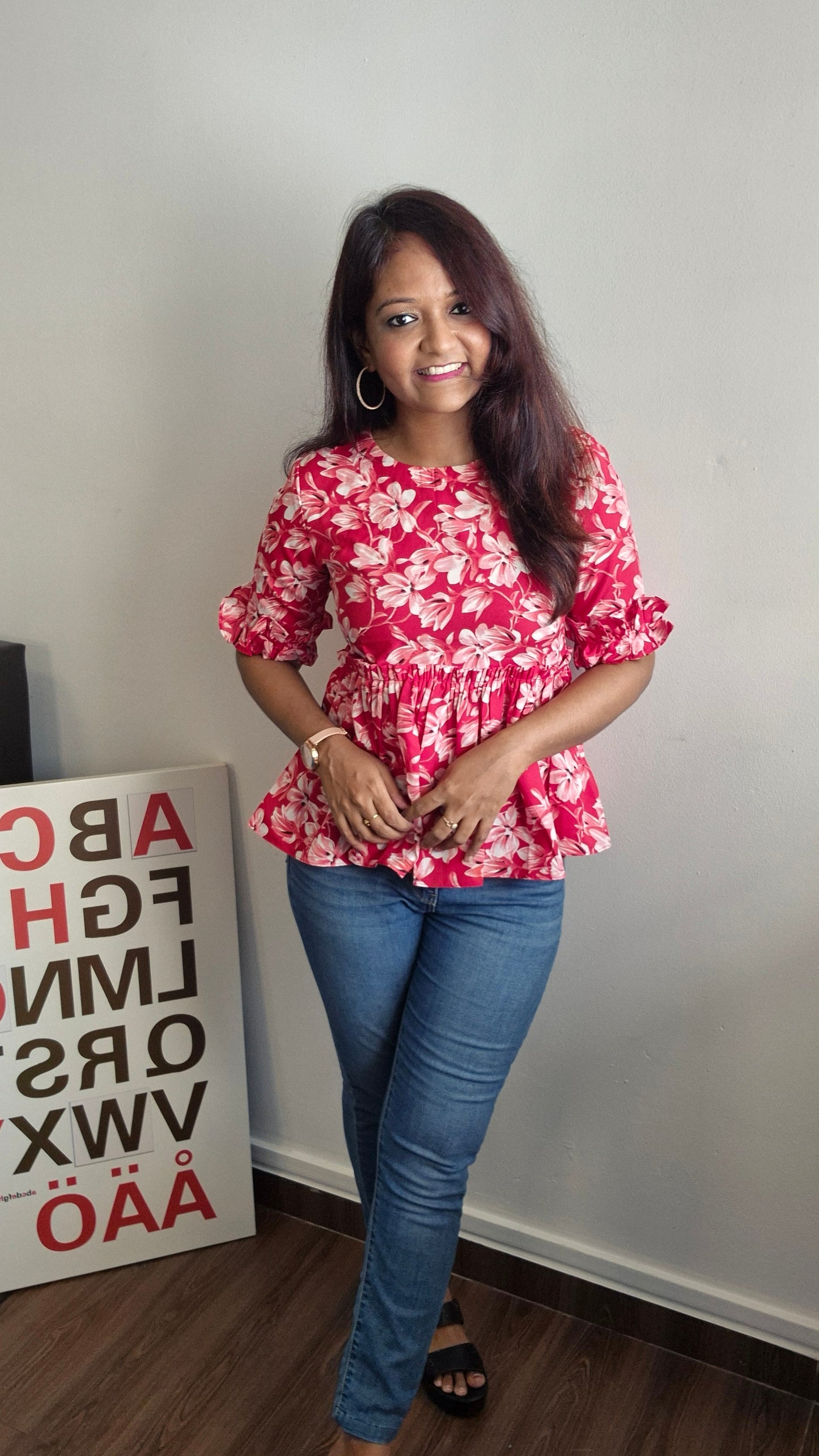 Blossom Rouge Peplum Top