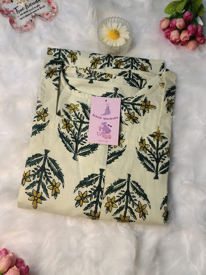 Breezy Yellow Cotton Kurti