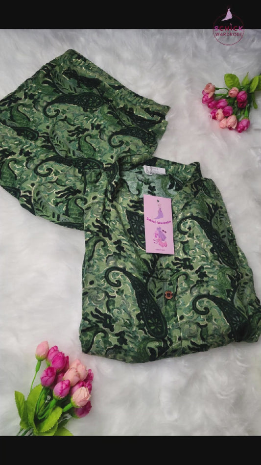 Premium Green Paisley Co-ord Set