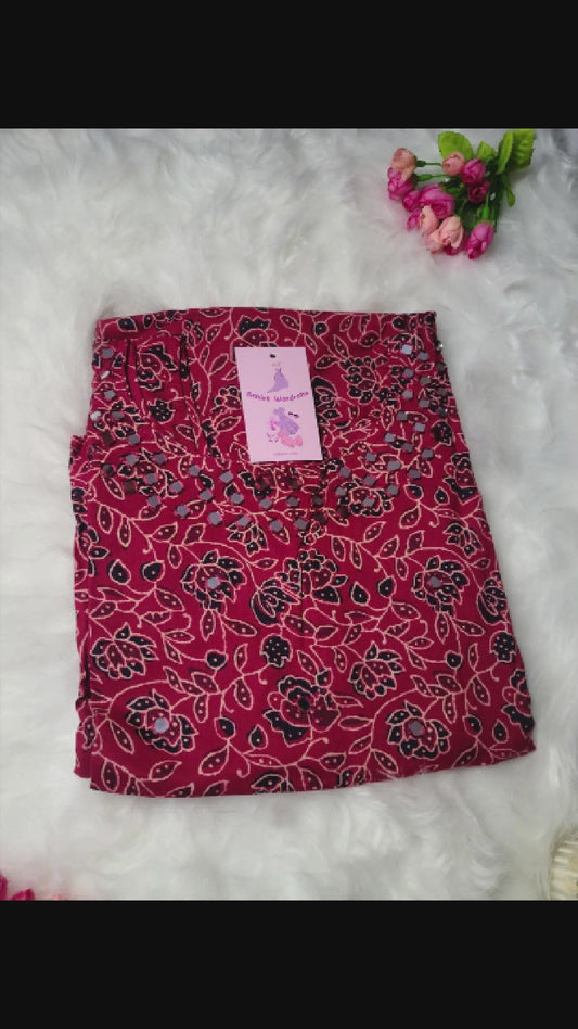 RubyGleam Mirror Work Kurti