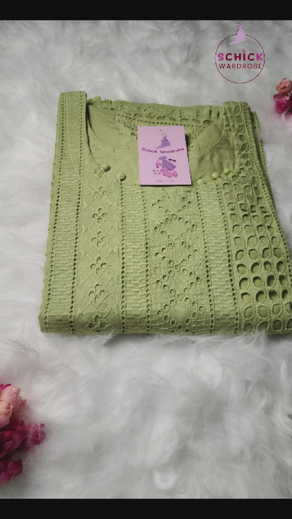 Olive Aura Hakoba Cotton Kurti