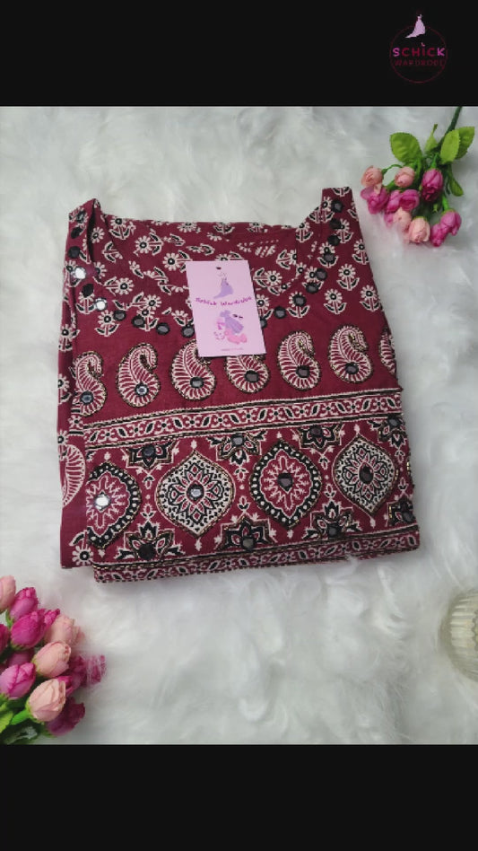 Gulkaar Ajrak Frock